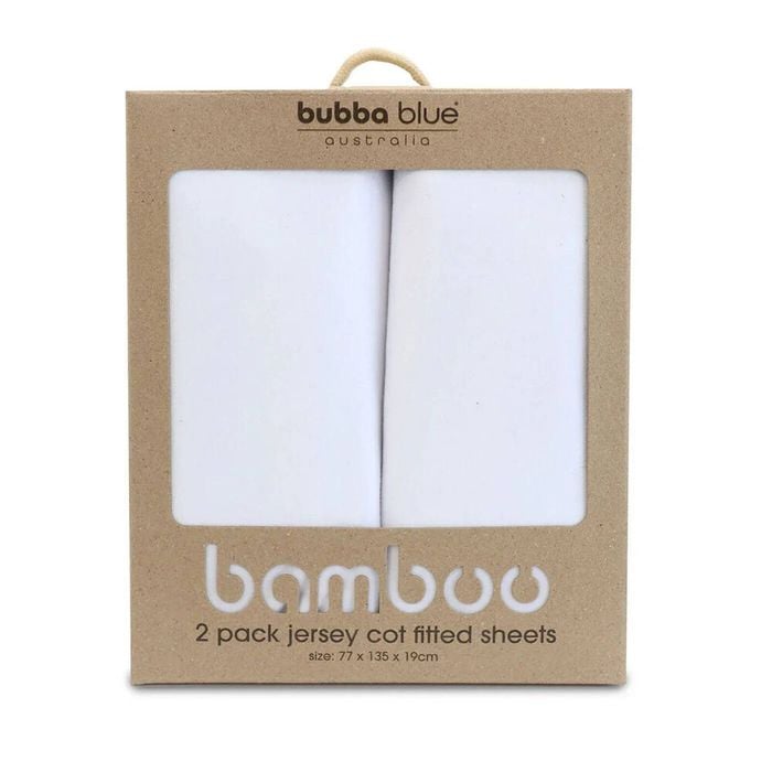 2pc Bubba Blue Cot Soft Jersey Fitted Sheets 77x135cm