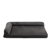 Petzly Dog Bed with L-Shaped Bolsters Removable Washable Cover Grey Large