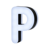 Lit Up 3D Led Letter P Illuminated Opal Acrylic 100mmHx92mmWx23mmD