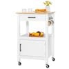Costway Kitchen Island Trolley Buffet Storage Cart White