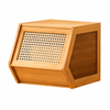 FORET Natural Bamboo Storage Cabinet Woven Flip Door Stackable Organiser