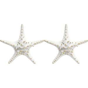 2PK LVD Resin Starfish Decorative Home Display Sculpture 21x19cm Off-White