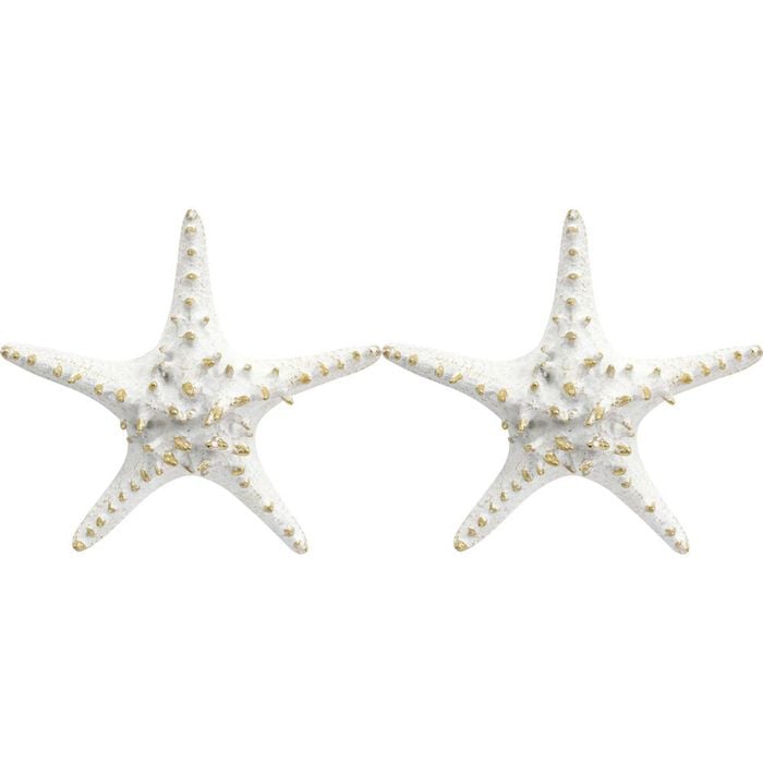 2PK LVD Resin Starfish Decorative Home Display Sculpture 21x19cm Off-White