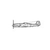 Ignite Laser Focke-Wulf Ta 152 H-1 - High-Altitude Fighter Aircraft Silhouette Metal Wall Art Coated Black 47 inch - 120 cm