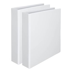 2x Marbig Clearview Hi-cap 2 D-ring 65mm A4 Binder File Document Organiser White