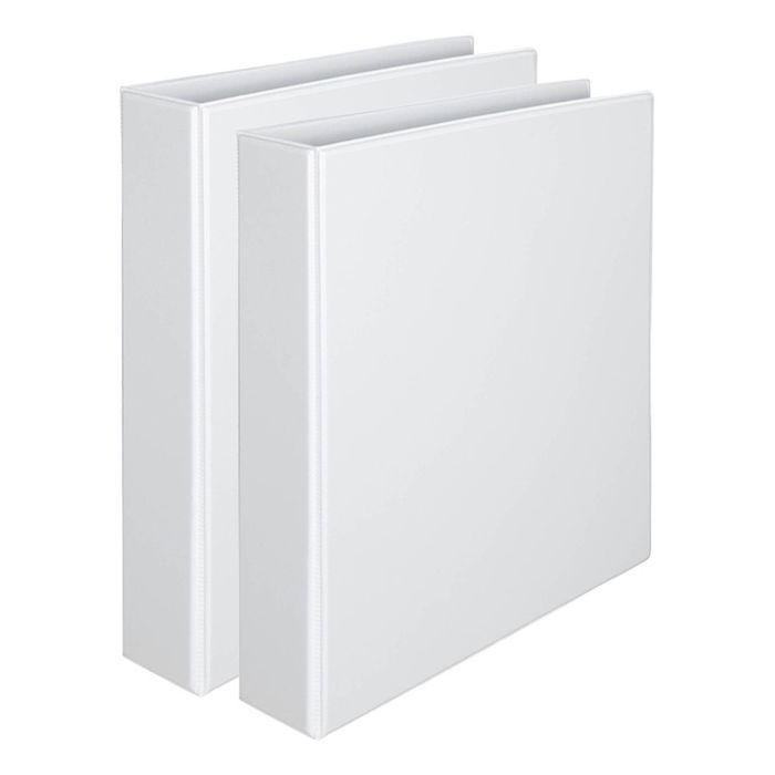 2x Marbig Clearview Hi-cap 2 D-ring 65mm A4 Binder File Document Organiser White