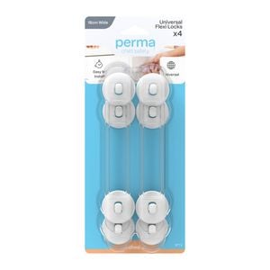 Perma Child Safety 18cm Adhesive Universal Flexi Locks – 4 Pack