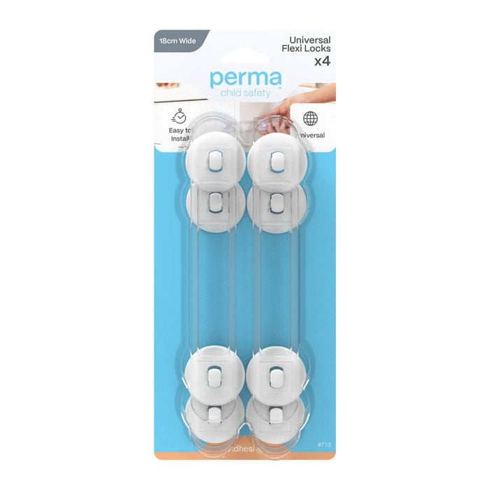 Perma Child Safety 18cm Adhesive Universal Flexi Locks – 4 Pack
