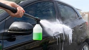 Gerni foam sprayer cleaning small vehicle
