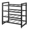 Levede 16-Bottle Wine Rack Metal Frame with Adjustable Feet for Bar Black