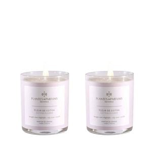 Set of 2 - 180g Perfumed Hand Poured Candle - Cotton Flower