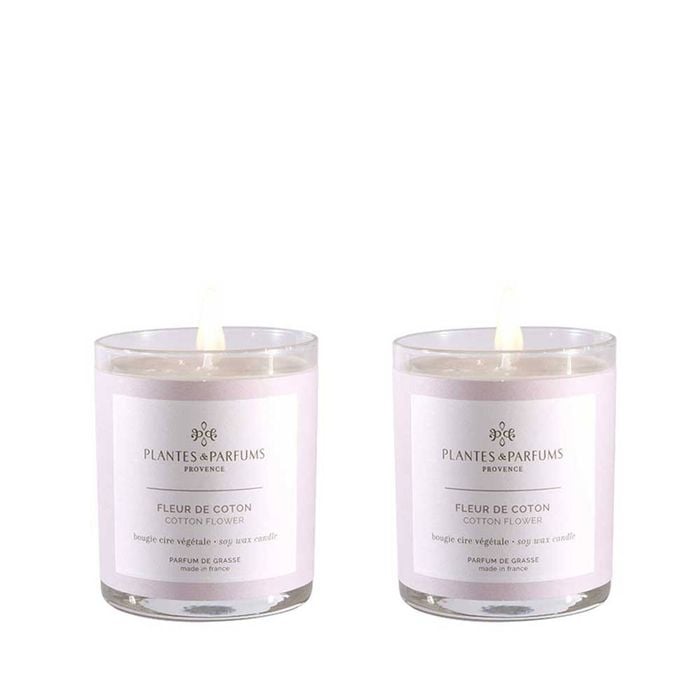 Set of 2 - 180g Perfumed Hand Poured Candle - Cotton Flower