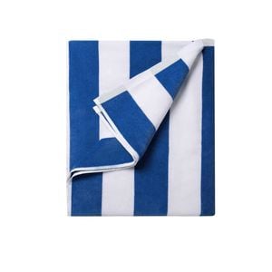 400GSM Cabana Stripe Cotton Polyester Beach Towel 75 x 150 cm Blue