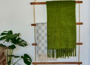 Front shot of a hanging blanket ladder