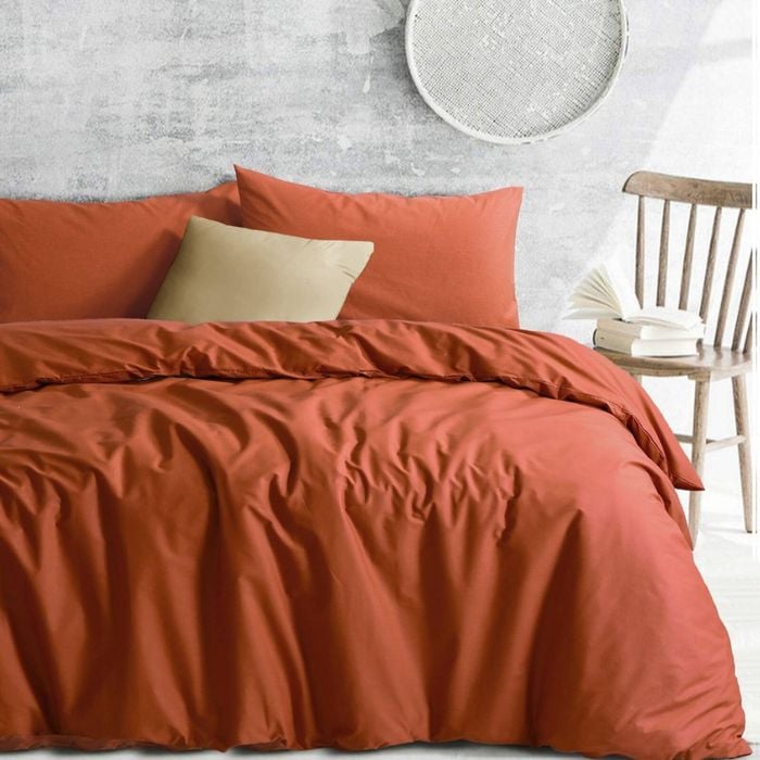 Amson Royale Cotton Rust Single Quilt Cover Set