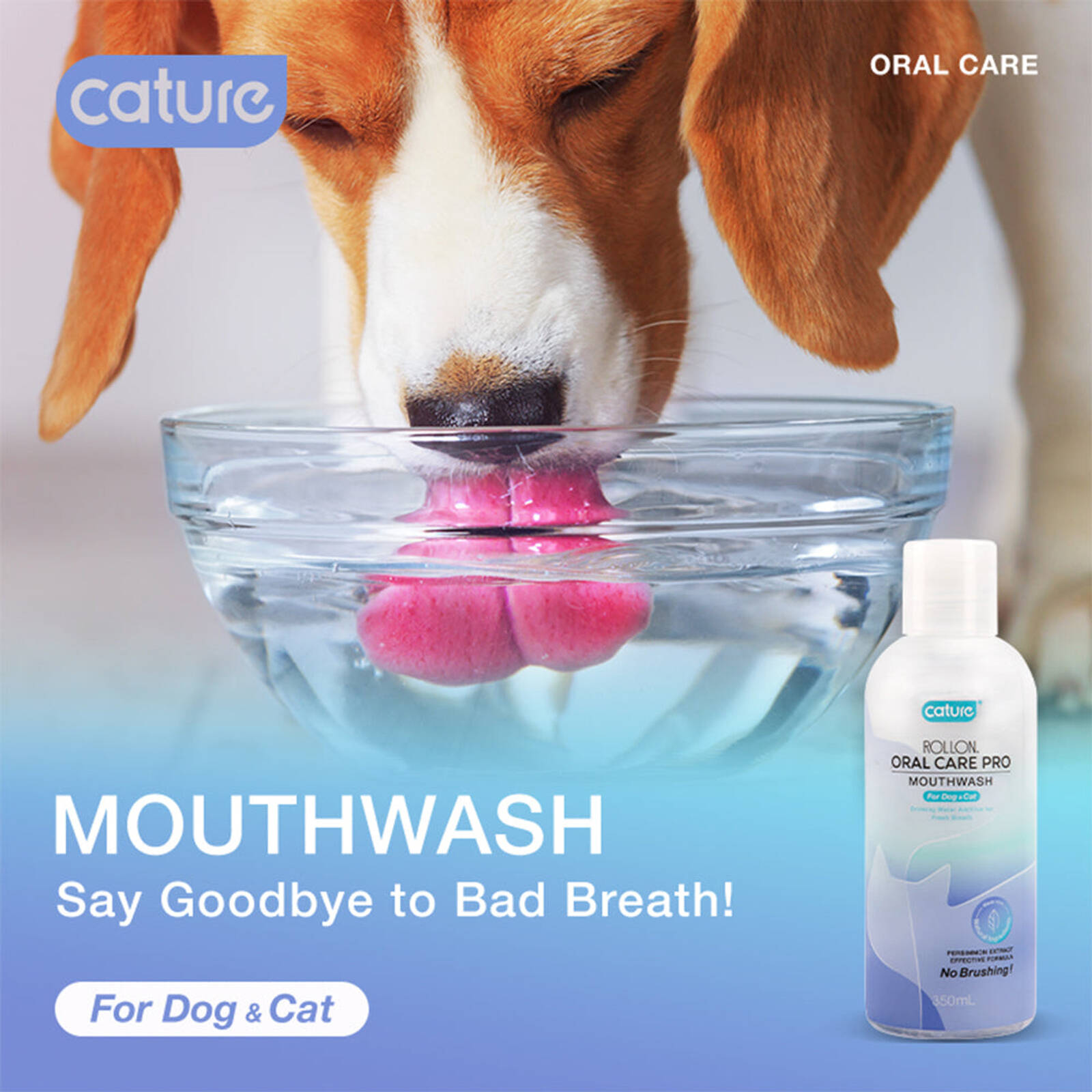 Cature Rollon Pet Dog Cat Oral Care Pro 350ml Mouth Wash Bottle Bunnings Australia