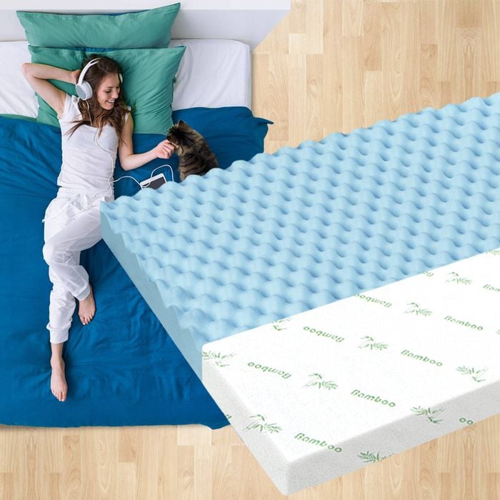STARRY EUCALYPT Memory Foam Mattress Topper King Single 5cm