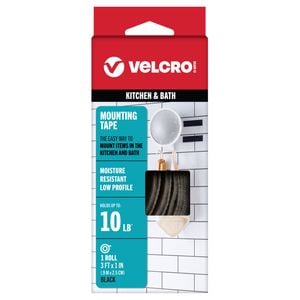 Velcro 25mm x 91cm Black Industrial Strength Low Profile Stick On Hook & Loop Roll VL91050