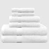 LINENOVA 6x Cotton Bath Towels Set Hand Towels Face Towels 550GSM - White
