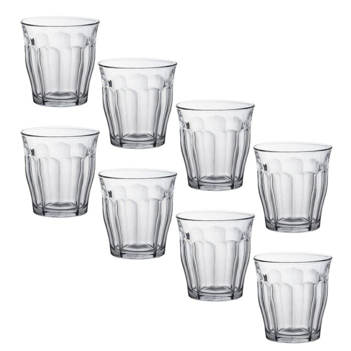 2x 4pc Duralex Picardie 250ml Glass Tumbler Set - Clear