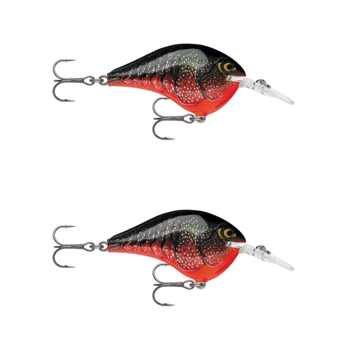 2x Rapala Dives to 8ft 5cm Crankbait Fishing Lures - Red Crawdad