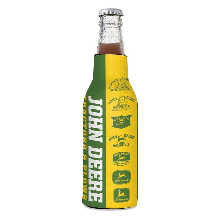 John Deere Bottle Cooler-Green with Retro Vintage Logos 12oz/375ml