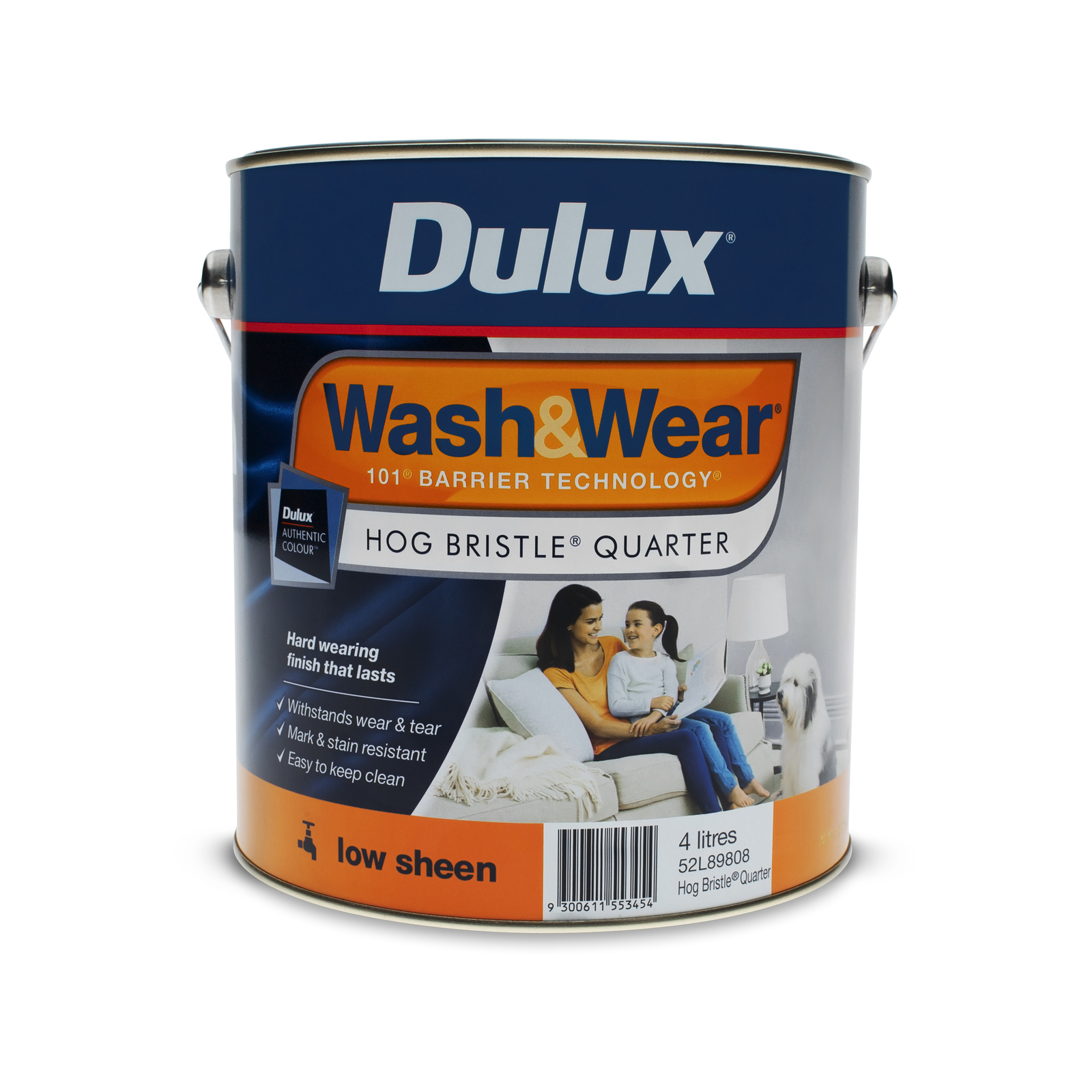 Dulux 10L Hog Bristle Quarter Low Sheen Wash&Wear Paint thumbnail 2