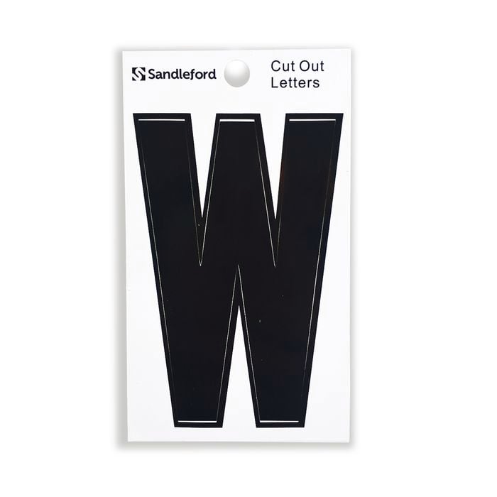 Sandleford 85mm Black Cut Out Self Adhesive House Letter W