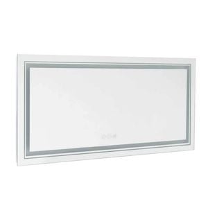 P&P Silver LED Bathroom Mirror Front Backlit Anti Fog 1200x600 Design