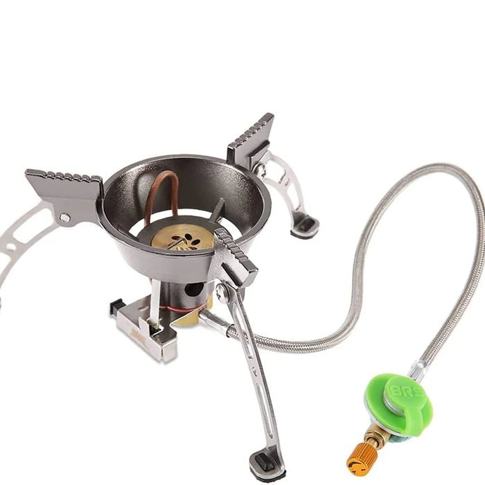 NNEOBA Windproof Camping Gas Stove with Piezo Ignition Grey