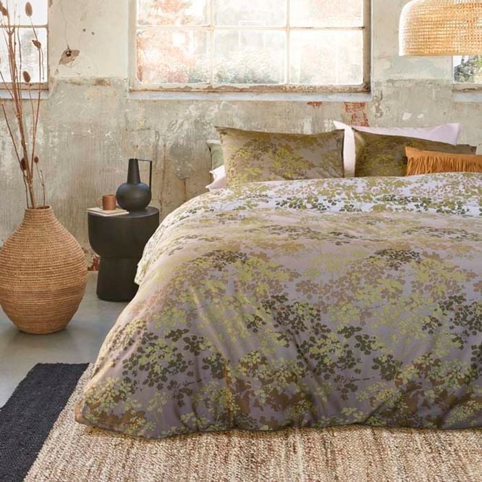 Bedding House Pantalla Green Cotton Quilt Cover Set