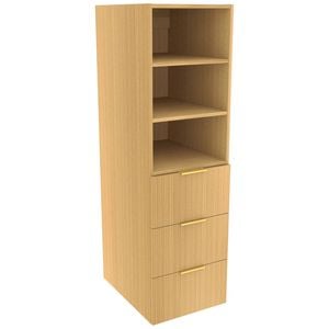 Lugna 1536 x 450 x 580mm Sand Ready to Assemble Robe Insert 2 Shelf 3 Drawer Unit