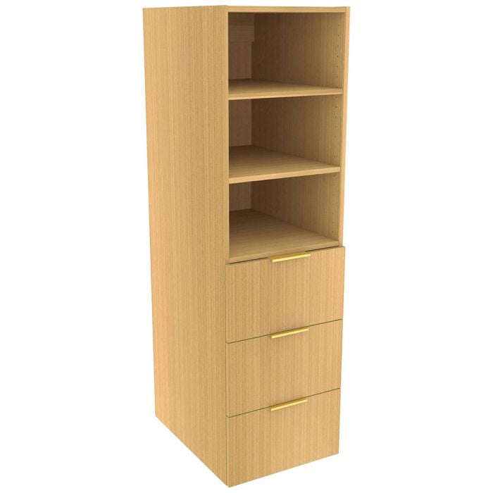Lugna 1536 x 450 x 580mm Sand Ready To Assemble Robe Insert 2 Shelf 3 Drawer Unit