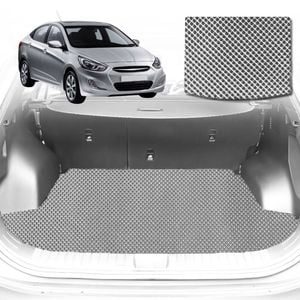 6D Diamond Car Boot Mat for Hyundai Accent (R8)2011-2018-Cargo Mat-Grey-Outback GT