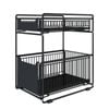 Catzon Under Sink Cabinet Organizers 2-Tier with Sliding Drawer for Kitchen 28 X 37.5 X 43.5cm-Black