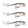 3x Rapala 9cm Skitter Pop Topwater Popper Fishing Lures - Chrome
