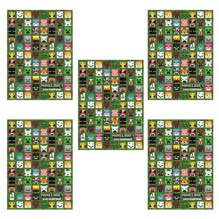 5PK Minecraft 64-Page Scrapbook Art/Craft Kids Notebook