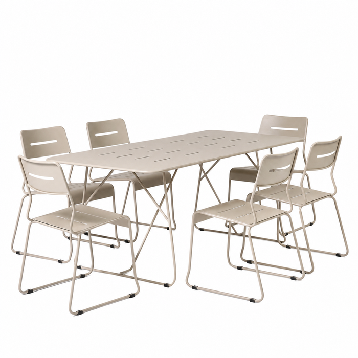 Seek and Ramble Parco Outdoor 7pce Dining Table Set Sand