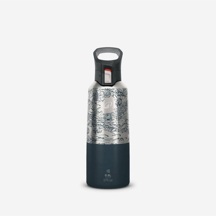 Decathlon - 0.8 L Insulated Stainless Steel Flask 900 With Quick-release Cap For Hiking - One Size
