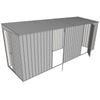 Build-a-Shed 1.5 x 5.2 x 2m Sliding Door Tunnel Shed with 2 Hinged Side Doors - Zinc