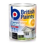 British Paints 4 Seasons Black Low Sheen Exterior Paint - 1L