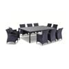 Outdoor Roman 10 Seater Wicker And Glass Top Dining Setting