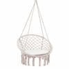 Costway Macrame Hammock Boho Rope Hanging Swing Seat Cushion Camp Beige