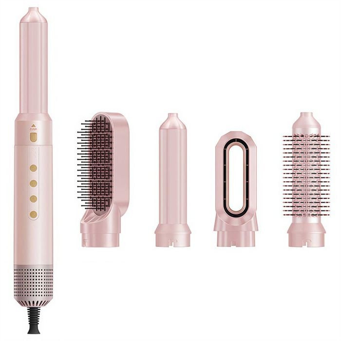 Catzon 5in1 Magic Hair Dryer Brush Styler Set for All Hair Types-Pink