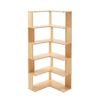 Lauft 5-tier Pine Wood Corner Bookshelf, Freestanding Bookcase Organizer