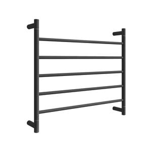 Barelli Matte Black Round 5 Bar Heated Towel Rail