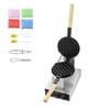 Vevor 1400w Commercial Bubble Waffle Maker Silver Non-stick Stainless Steel 180° Rotatable