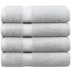 LINENOVA 4PCS 100% Cotton Extra Large Soft Bath Towels Sheets Set - Silver