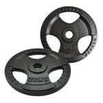 2 Pack of 20kg - Total 40kg Olympic Ez Grip Cast Iron Hammertone Weight Plate Weight Set