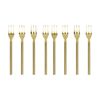 2x 4pc Ecology Apostle Cake Forks Set Gold 13cm Stainless Steel Enamel